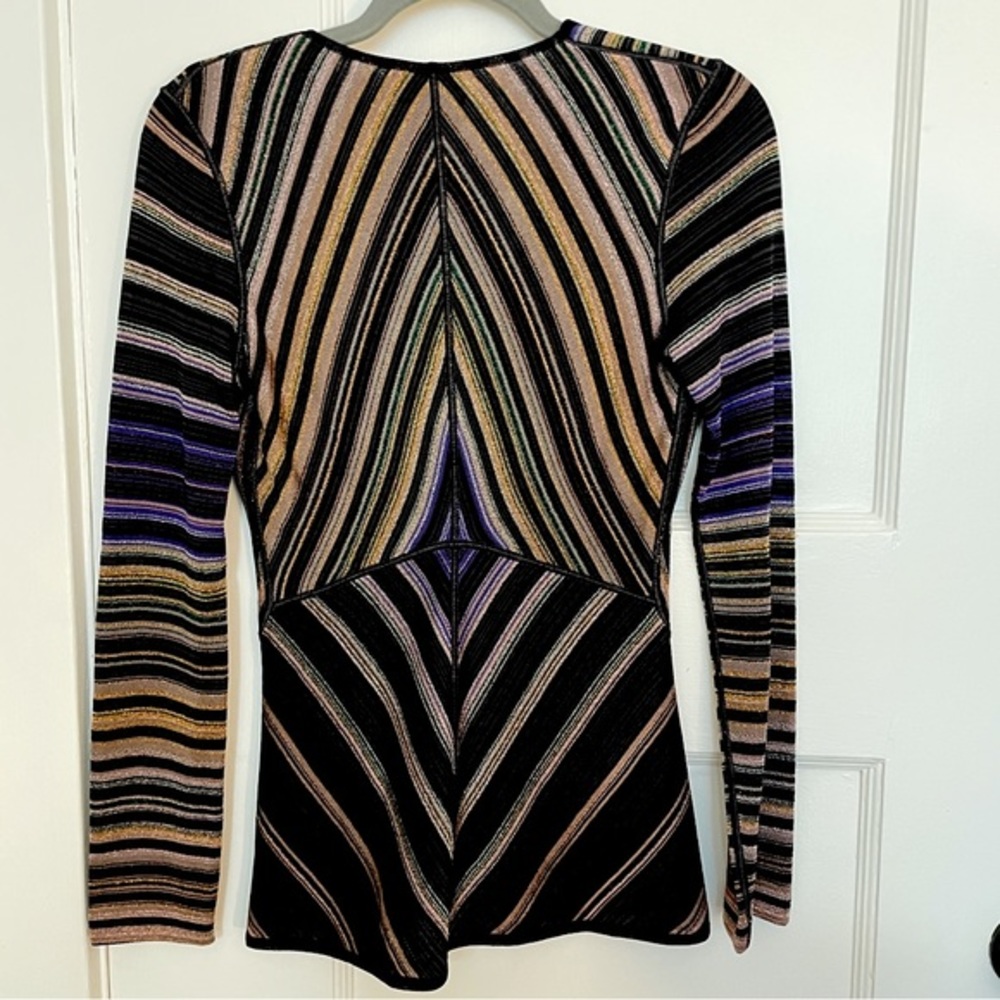 MISSONI Sparkly V-Neck Blouse! Spectacular Colors, Near Perfect Condition, Sz 38 - Picture 5 of 15